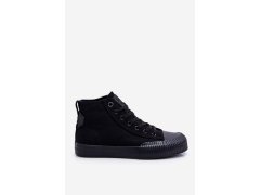 Dámské vysoké tenisky big star fabric ll274444 Černé 7