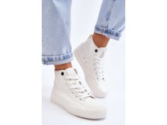 Dámské vysoké tenisky big star fabric ll274445 Bílé 2