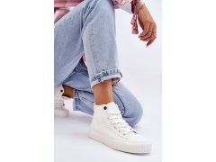 Dámské vysoké tenisky big star fabric ll274445 Bílé 4