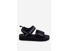 Dámské sandály na suchý zip big star ll274784 Černe 3