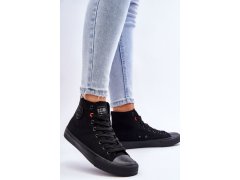 Dámské klasické vysoké tenisky big star t274033 Černé 2