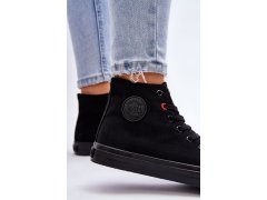 Dámské klasické vysoké tenisky big star t274033 Černé 4