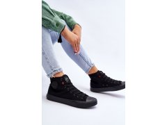 Dámské klasické vysoké tenisky big star t274033 Černé 6