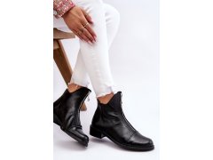 Kožené kozačky na zip nicole 2785/037 Černá 4