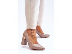 Zazoo 3117 kožené lodičky Beige 4