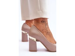 Zazoo 3117 kožené lodičky Beige 5