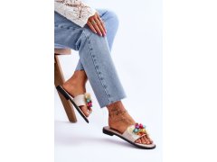 Pantofle s ozdobnými korálky s.barski kv-2775-47 Nude 6
