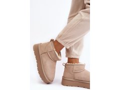 Modní semišové nízké sněhule jasně béžové Nucca 5