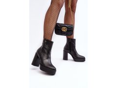 Dámské kůže na sloupu a platformě laura messi 2690 černé boty 5