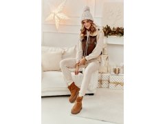 Kožené dámské boty na masivní podrážce camel zazoo 3424 7
