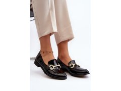 Zazoo 2880 dámské lakuované mokasíny s ozdobou Černé 7