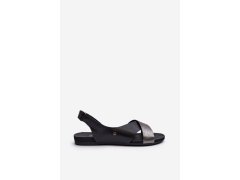 Zazoo 40141 kožené sandály na suchý zips Černé 4
