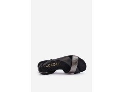 Zazoo 40141 kožené sandály na suchý zips Černé 7