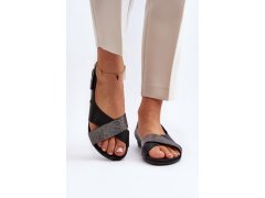 Zazoo 40141 kožené sandály na suchý zips Černé 8