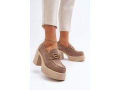 Zazoo 20170 dámské semišové polobotky na podpatku Beige 3