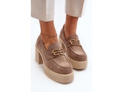 Zazoo 20170 dámské semišové polobotky na podpatku Beige 6