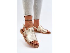 Zazoo 40385 dámské kožené sandály Zlaté 3