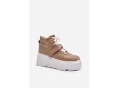 Zazoo 3450 dámské kožené tenisky Beige 1