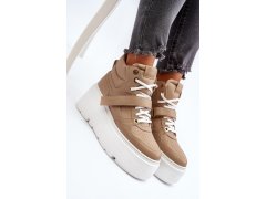 Zazoo 3450 dámské kožené tenisky Beige 3