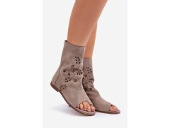 Zazoo 3437 dámské semišové sandály s&nbsp;hřebínkem na zip Beige 4