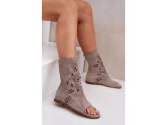 Zazoo 3437 dámské semišové sandály s&nbsp;hřebínkem na zip Beige 8