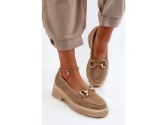 Zazoo 3429 semišové dámské mokasíny s ozdobou Beige 5