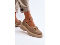 Zazoo 3429 semišové dámské mokasíny s ozdobou Beige 6