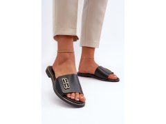 Zazoo 40384 elegantní dámské kožené černé Žabky 3