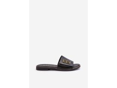 Zazoo 40384 elegantní dámské kožené černé Žabky 4