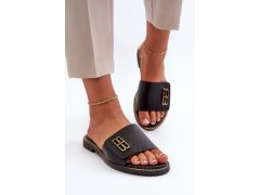 Zazoo 40384 elegantní dámské kožené černé Žabky 5