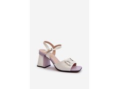 Elegantní sandály na podpatku s&nbsp;ozdobou bílé d&a MR38-156 1