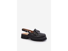 Dámské sandály na ploché podrážce s&nbsp;ozdobou černé d&a MR38-656 1