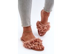 Ploché dámské žabky s trosovémi špinavě růžové Rialle 5