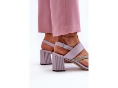 Dámské elegantní sandály na podpatku fialové d&a MR38-549 6