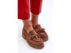 Zazoo 3469 semišové dámské mokasíny s živůtky Hnědé 6