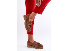 Zazoo 3469 semišové dámské mokasíny s živůtky Hnědé 7
