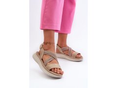 Lehké dámské pohodlné sandály na suchý zip beige Ceclea 2