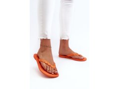 Ploché pružné sandály japonské dámské zaxy jj285254 Oranžové 3