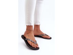[ploché elastické dámské žabky zaxy jj285297 šedo-černé] 3
