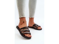 Dámské ploché gumové žabky 26727 ipanema puffer tiras fem Černé 1