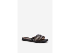 Dámské ploché gumové žabky 26727 ipanema puffer tiras fem Černé 2