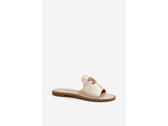 Elegantní dámské lesklé sandály s ozdobou s.barski kv27-050 Zlaté 5