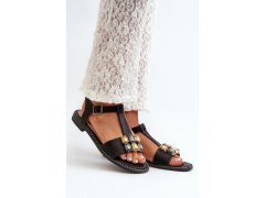 Elegantní dámské sandály s&nbsp;ozdobnými detaily s.barski kv27-030 Černé 1