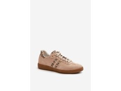 Zazoo n1068 semišové nízké dámské tenisky Beige 2