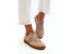 Zazoo n1068 semišové nízké dámské tenisky Beige 3