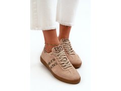 Zazoo n1068 semišové nízké dámské tenisky Beige 4