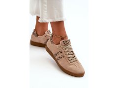 Zazoo n1068 semišové nízké dámské tenisky Beige 5