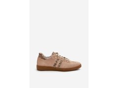 Zazoo n1068 semišové nízké dámské tenisky Beige 6