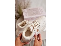 Sneakersy sportovní boty dámské zateplené na masivní podešvi béžové Verissha 5
