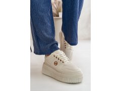 Sneakersy sportovní boty dámské zateplené na masivní podešvi béžové Verissha 7